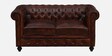 Miceli Leather 2 Seater Sofa In Brown Finish