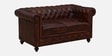 Miceli Leather 2 Seater Sofa In Brown Finish