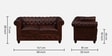 Miceli Leather 2 Seater Sofa In Brown Finish