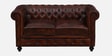 Miceli Leather 2 Seater Sofa In Brown Finish