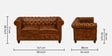 Miceli Leather 2 Seater Sofa In Tan Finish