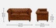 Miceli Leather 2 Seater Sofa In Tan Finish
