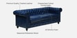 Miceli Leather 3 Seater Sofa In Blue Finish