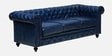 Miceli Leather 3 Seater Sofa In Blue Finish