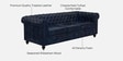 Miceli Leather 3 Seater Sofa In Blue Finish