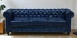 Miceli Leather 3 Seater Sofa In Blue Finish