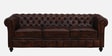Miceli Leather 3 Seater Sofa In Brown Finish