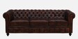 Miceli Leather 3 Seater Sofa In Brown Finish