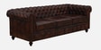 Miceli Leather 3 Seater Sofa In Brown Finish