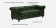 Miceli Leather 3 Seater Sofa In Olive Green Finish