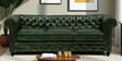 Miceli Leather 3 Seater Sofa In Olive Green Finish