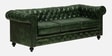 Miceli Leather 3 Seater Sofa In Olive Green Finish