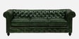 Miceli Leather 3 Seater Sofa In Olive Green Finish