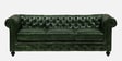 Miceli Leather 3 Seater Sofa In Olive Green Finish