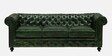 Miceli Leather 3 Seater Sofa In Olive Green Finish