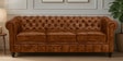 Miceli Leather 3 Seater Sofa In Tan Finish
