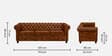 Miceli Leather 3 Seater Sofa In Tan Finish