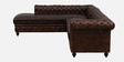 Miceli Leather RHS Sectional 3 Seater Sofa In Brown Finish