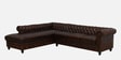 Miceli Leather RHS Sectional 3 Seater Sofa In Brown Finish