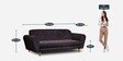 Milan Fabric 3 Seater Sofa in Black Colour