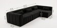 Milan Royale Corner Sectional Sofa In Black Color