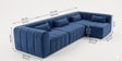 Milan Royale Corner Sectional Sofa In Blue Color