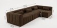 Milan Royale Corner Sectional Sofa In Dark Brown Color