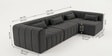 Milan Royale Corner Sectional Sofa In Dark Grey Color