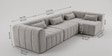Milan Royale Corner Sectional Sofa In Light Grey Color