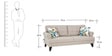Miller Fabric 3 Seater Sofa in Beige Colour