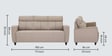Mily Fabric 3 Seater Sofa In Beige Color