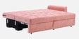 Mira Chenille Fabric Sofa Cum Bed in Dusty Coral Colour With Storage