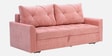 Mira Chenille Fabric Sofa Cum Bed in Dusty Coral Colour With Storage