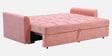 Mira Chenille Fabric Sofa Cum Bed in Dusty Coral Colour With Storage