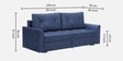Mira Velvet Fabric Sofa Cum Bed in Midnight Blue Colour With Storage