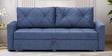 Mira Velvet Fabric Sofa Cum Bed in Midnight Blue Colour With Storage
