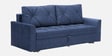 Mira Velvet Fabric Sofa Cum Bed in Midnight Blue Colour With Storage