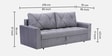 Mira Velvet Fabric Sofa Cum Bed in Stone Grey Colour With Storage