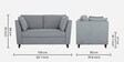 Miranda Chenille Fabric 2 Seater Sofa In Ash Grey Colour