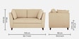 Miranda Chenille Fabric 2 Seater Sofa In Beige Colour