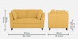 Miranda Chenille Fabric 2 Seater Sofa In Camel Yellow Colour
