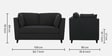 Miranda Chenille Fabric 2 Seater Sofa In Charcoal Grey Colour