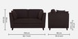 Miranda Chenille Fabric 2 Seater Sofa In Chestnut Brown Colour