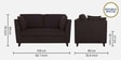 Miranda Chenille Fabric 2 Seater Sofa In Chestnut Brown Colour