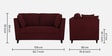 Miranda Chenille Fabric 2 Seater Sofa In Garnet Red Colour