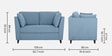 Miranda Chenille Fabric 2 Seater Sofa In Ice Blue Colour