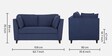 Miranda Chenille Fabric 2 Seater Sofa In Navy Blue Colour