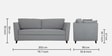 Miranda Chenille Fabric 3 Seater Sofa In Ash Grey Colour