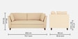 Miranda Chenille Fabric 3 Seater Sofa In Beige Colour