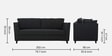 Miranda Chenille Fabric 3 Seater Sofa In Charcoal Grey Colour